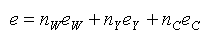 The equation for the extinction coefficient of a peptide.